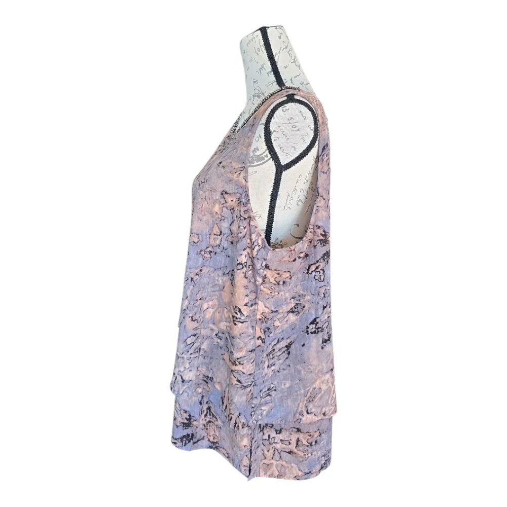 Juicy Couture Lavender Gray Bead Embellished Sleeveless Blouse XL - Picture 4 of 7